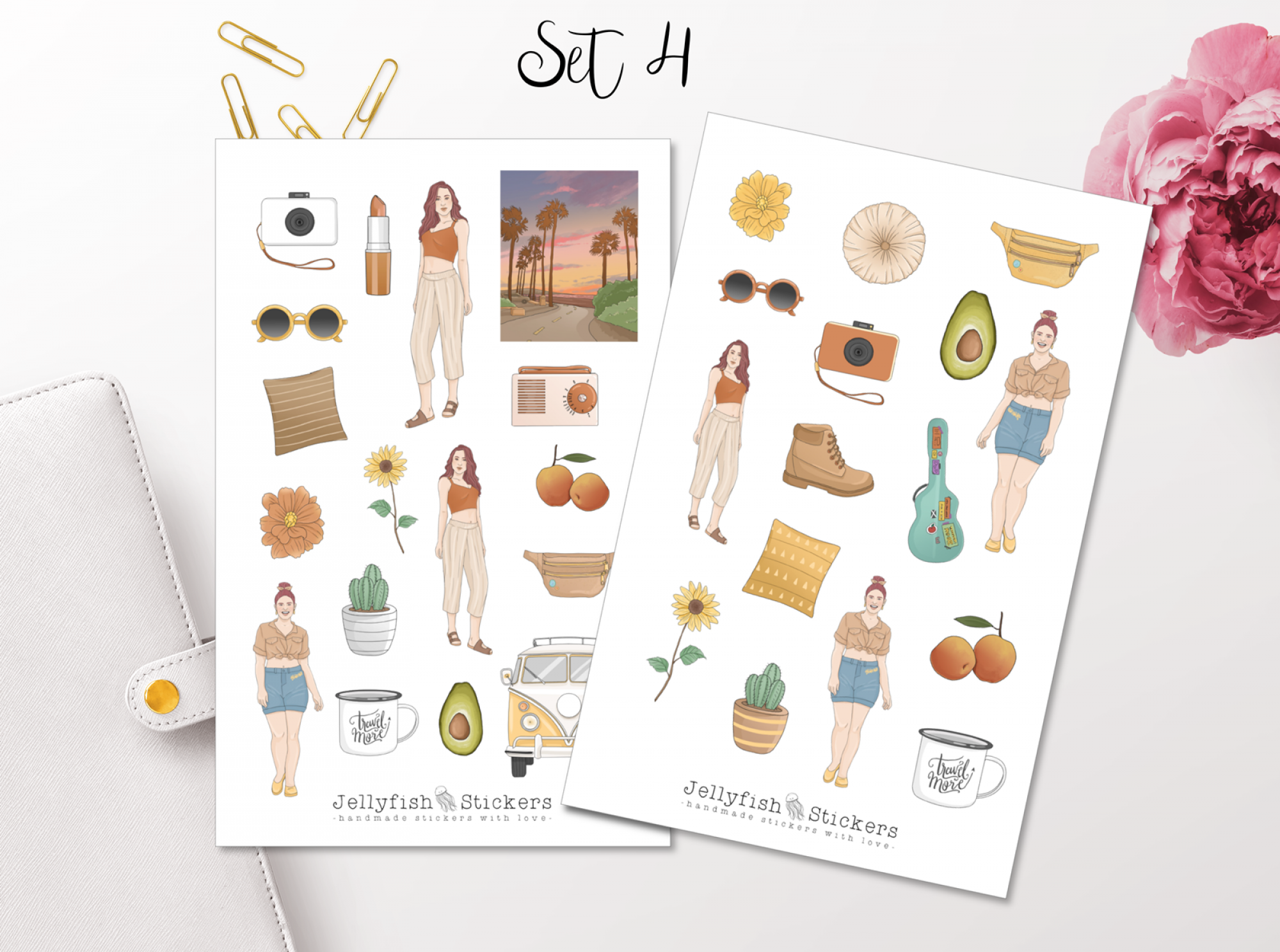 Mädchen Reisen Sticker Set